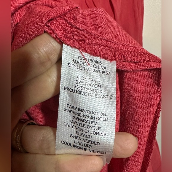 NWT Market & Spruce Neriah Smocked Aline Dress Red Midi Small - Picture 12 of 12